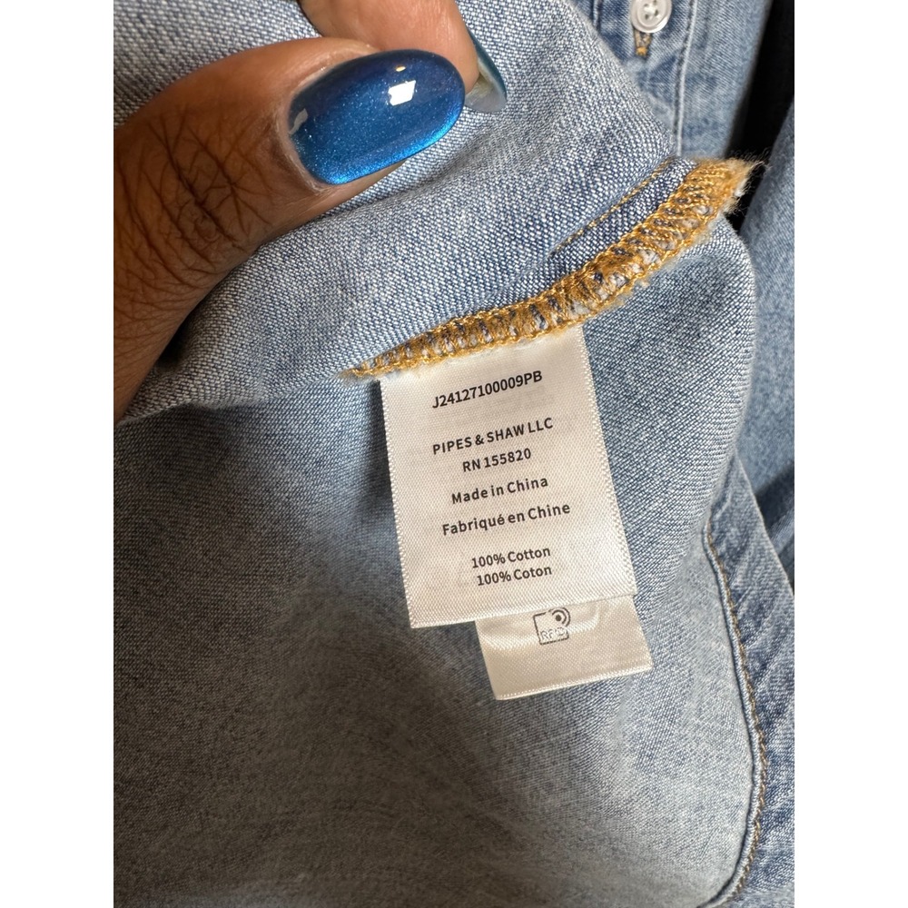 Veronica Beard Ruben Blue Denim Midi Shirtdress Sleeveless Pintuck Waist Size 16 - Picture 6 of 7